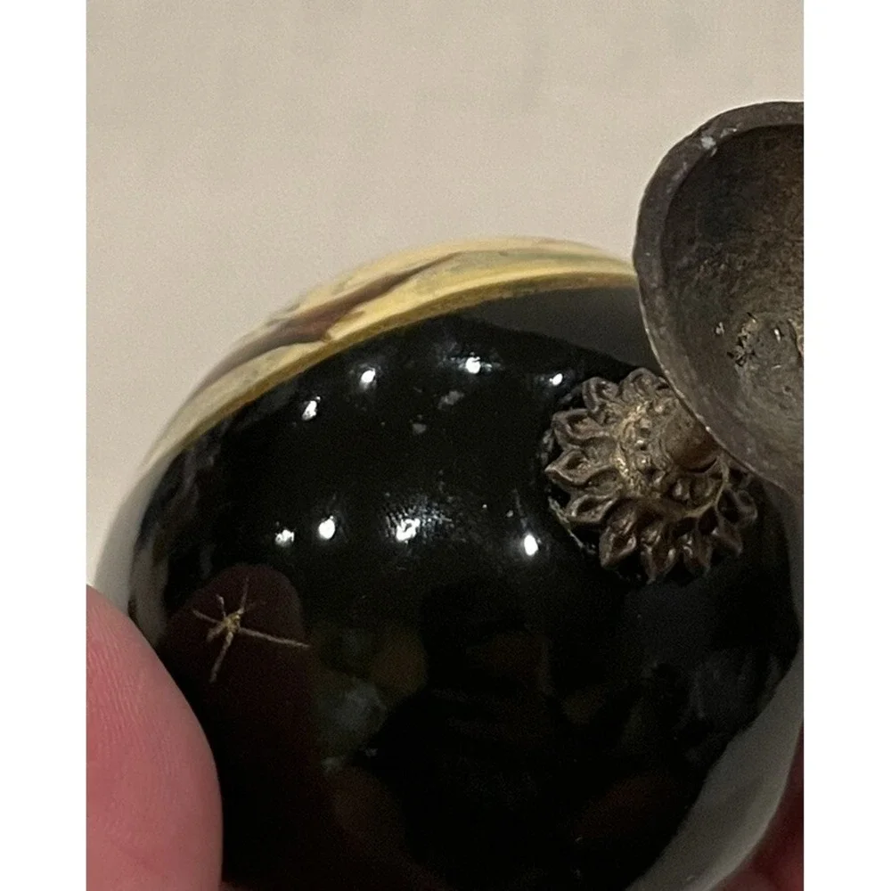 Vintage Russian Hand Painted Lacquer Egg Winter Orthodox Church‎ Signed Usov